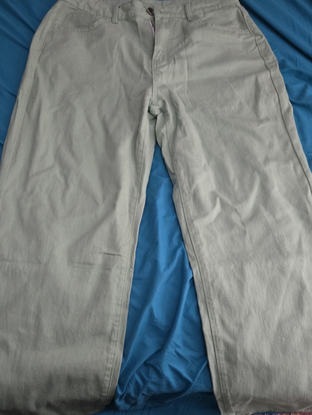 Womens Mint High Waisted Wide Leg Jeans L